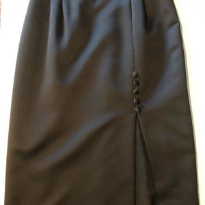 ALEX Evenings Maxi Black Satin Skirt Size 12